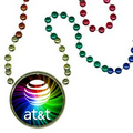 Rainbow Mardi Gras Beads with Inline Medallion